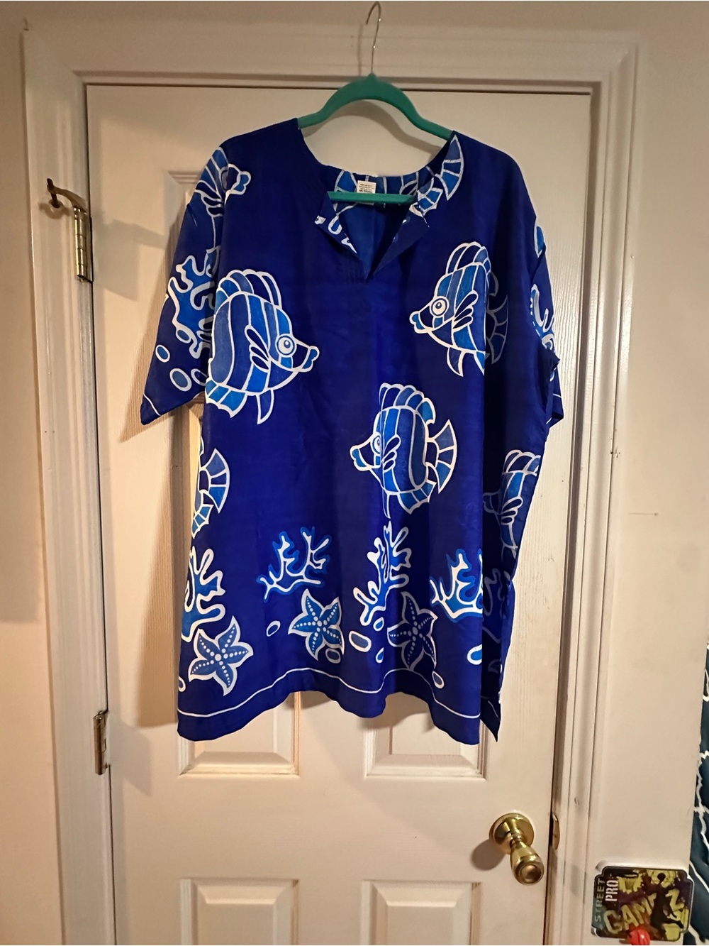 Blue Tropical Fish Print Women's Tunic and pants